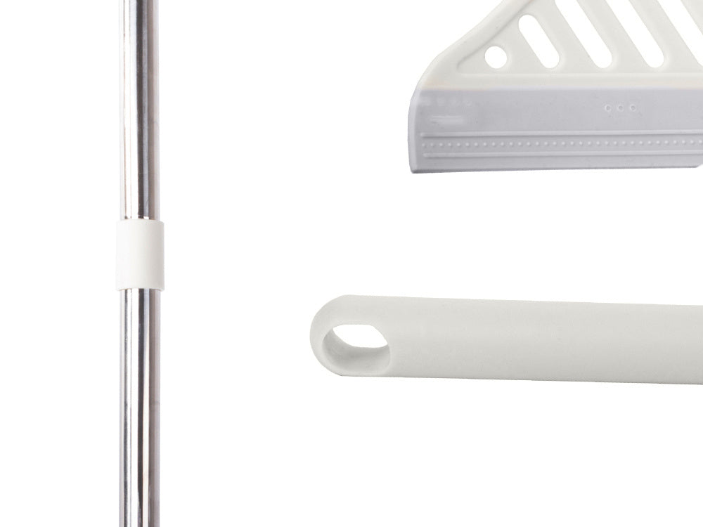 Matura universala din silicon, Zola, multifunctionala, lungime maner reglabil, 86x30.5 cm, gri cu alb Matura universala din silicon, Zola, multifunctionala, lungime maner reglabil, 86x30.5 cm, gri cu alb